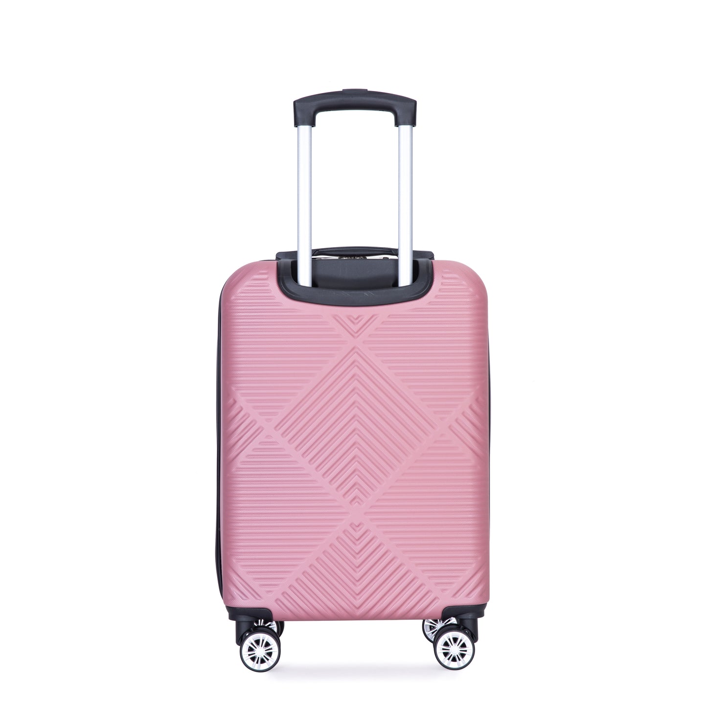 4-piece ABS lightweight suitcase, 14 inch makeup box, aircraft wheels (14/20/24/28) PINK